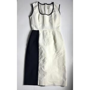 Yigal Azrouel Black & White Colorblock Pattern Knee-Length Dress Size 0